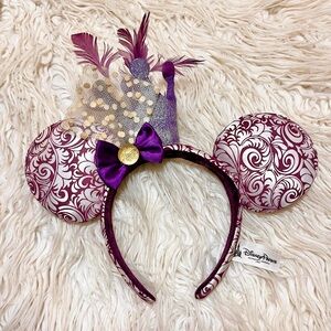 Disney Parks Minnie Mouse Ears Purple Crown & Feathers Headband limited edition
